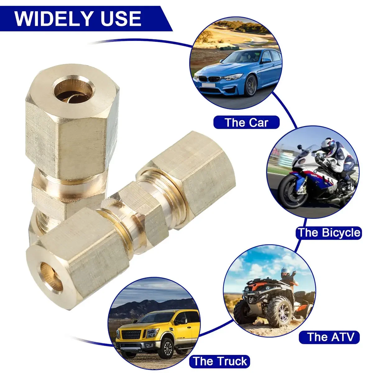 5pcs Brass Brake Line Union Fi – Compression Fitting Brass Bewertung und Preis