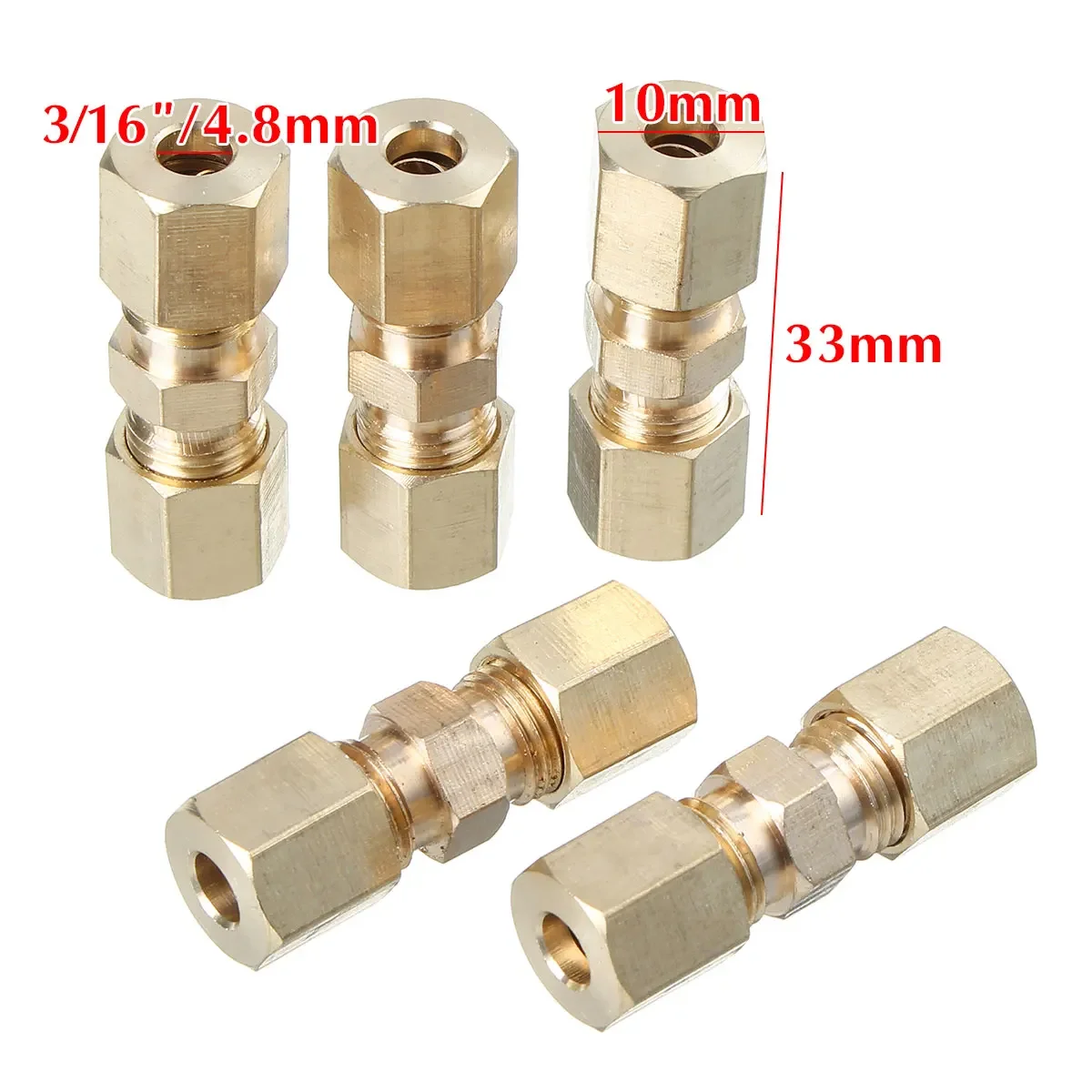 5pcs Brass Brake Line Union Fi – Compression Fitting Brass Bewertung und Preis