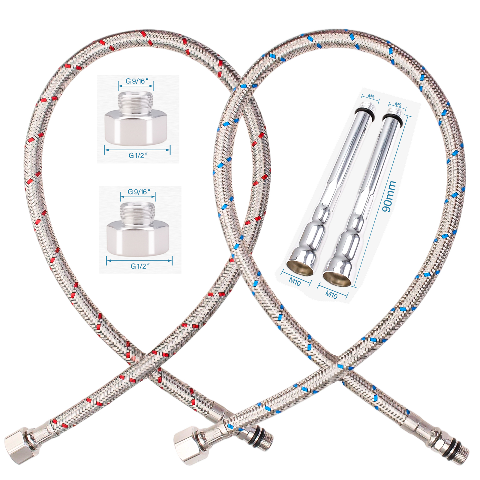 2PCS Flexible Plumbing Pipes G – Flexible Hose Braided Bewertung und Preis