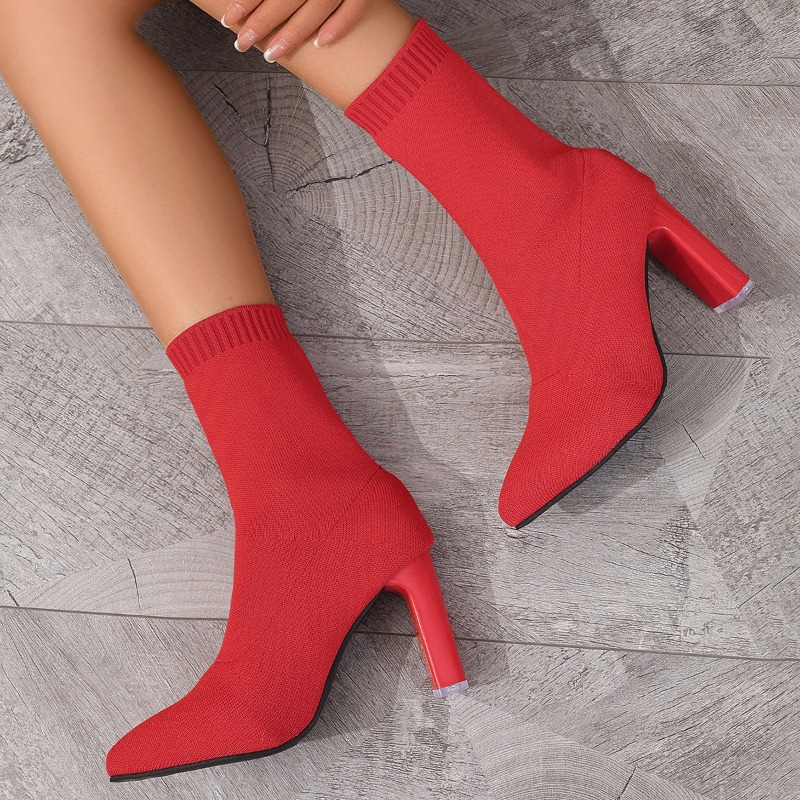 Simple Pointed Toe Knit Stretc – Pipe Bending Spring Bewertung und Preis